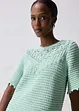 Maglione traforato in misto lino, bonprix