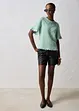 Maglione traforato in misto lino, bonprix