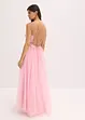 Abito lungo in delicato tulle con pizzo, bonprix