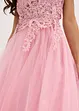 Abito lungo in delicato tulle con pizzo, bonprix