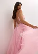 Abito lungo in delicato tulle con pizzo, bonprix