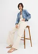 Jeans wide leg con cinta comoda, vita media, bonprix