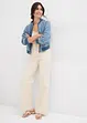 Jeans wide leg con cinta comoda, vita media, bonprix