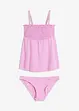 Tankini a fascia con lavorazione a punto smock (set 2 pezzi), bonprix