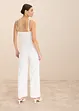 Tuta da sposa in crêpe strutturato con ricamo con perline, bonprix