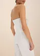 Tuta da sposa in crêpe strutturato con ricamo con perline, bonprix