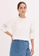 Blusa a maniche corte in misto lino, bonprix