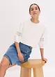 Blusa a maniche corte in misto lino, bonprix