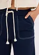 Pantaloni in leggero twill con cordoncino e cuciture a contrasto, bonprix