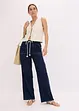 Pantaloni in leggero twill con cordoncino e cuciture a contrasto, bonprix