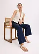 Pantaloni in leggero twill con cordoncino e cuciture a contrasto, bonprix