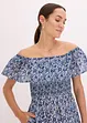 Abito midi in stile bohémien a spalle scoperte, in cotone leggero, bonprix