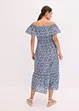 Abito midi in stile bohémien a spalle scoperte, in cotone leggero, bonprix