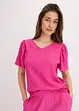 Maglia in crêpe strutturato con maniche ad aletta, bonprix