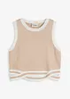 Top di  maglia cropped con motivo a intreccio sull'orlo, bonprix