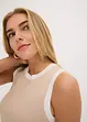 Top di  maglia cropped con motivo a intreccio sull'orlo, bonprix