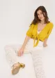 Pantaloni con elastico in vita in maglia traforata, bonprix