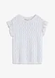 Top in maglia effetto uncinetto con pizzo, bonprix