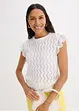 Top in maglia effetto uncinetto con pizzo, bonprix
