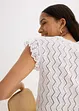Top in maglia effetto uncinetto con pizzo, bonprix
