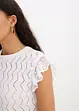 Top in maglia effetto uncinetto con pizzo, bonprix