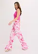 Pantaloni larghi fantasia in viscosa operata, bonprix