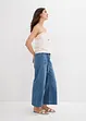 Jeans wide leg cropped con cinta comoda, vita alta, bonprix