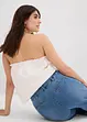 Jeans wide leg cropped con cinta comoda, vita alta, bonprix