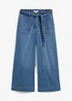 Jeans wide leg cropped con cinta comoda, vita alta, bonprix