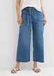Jeans wide leg cropped con cinta comoda, vita alta, bonprix