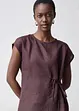 Maglia in puro lino con inserto in tessuto, bonprix