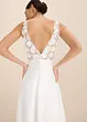 Abito da sposa in satin lucido con applicazione floreale, bonprix