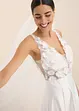 Abito da sposa in satin lucido con applicazione floreale, bonprix