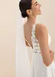 Abito da sposa in satin lucido con applicazione floreale, bonprix