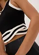 Top di  maglia cropped con motivo a intreccio sull'orlo, bonprix