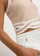 Top di  maglia cropped con motivo a intreccio sull'orlo, bonprix