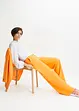 Pantaloni a palazzo in misto lino extra lunghi, bonprix
