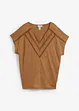 Maglia in puro lino con pizzo, bonprix