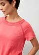 Maglia in puro lino con pizzo, bonprix