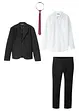 Completo (4 pezzi) giacca, pantaloni, camicia, cravatta, bonprix