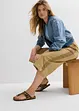 Pantaloni cropped in misto lino e cotone, bonprix