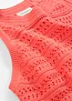 Top in maglia traforata in misto lino, bonprix