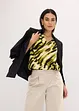 Top in jersey con pieghe plissettate e spalline imbottite, bonprix