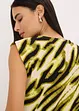 Top in jersey con pieghe plissettate e spalline imbottite, bonprix