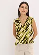 Top in jersey con pieghe plissettate e spalline imbottite, bonprix