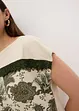 Maglia con fascia di pizzo e fantasia paisley, bonprix