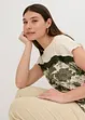Maglia con fascia di pizzo e fantasia paisley, bonprix