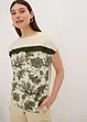 Maglia con fascia di pizzo e fantasia paisley, bonprix