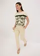 Maglia con fascia di pizzo e fantasia paisley, bonprix