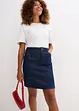 Gonna di jeans low stretch, vita media, bonprix